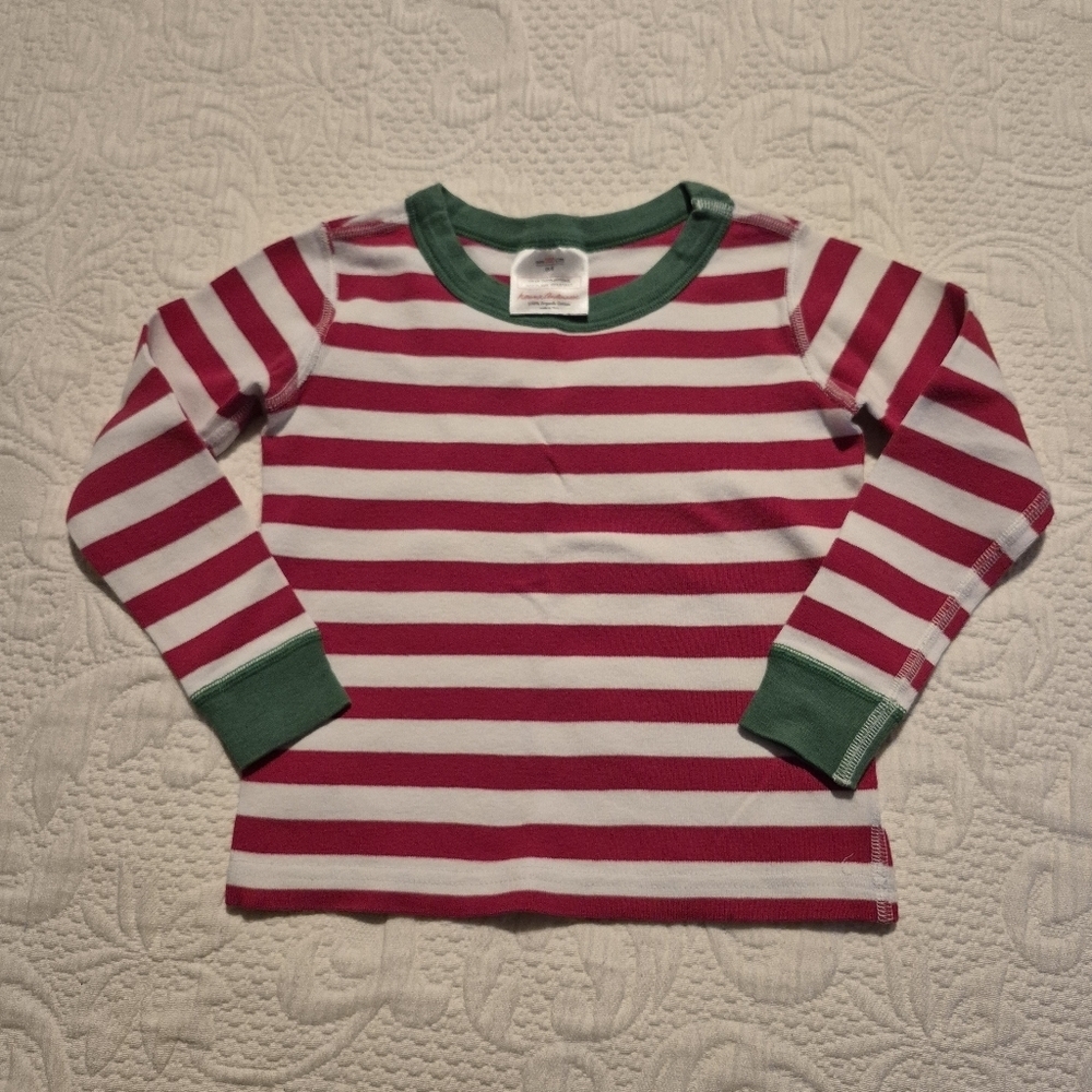 Hanna Andersson pajama top size 100 or US 4 GUC red, white green